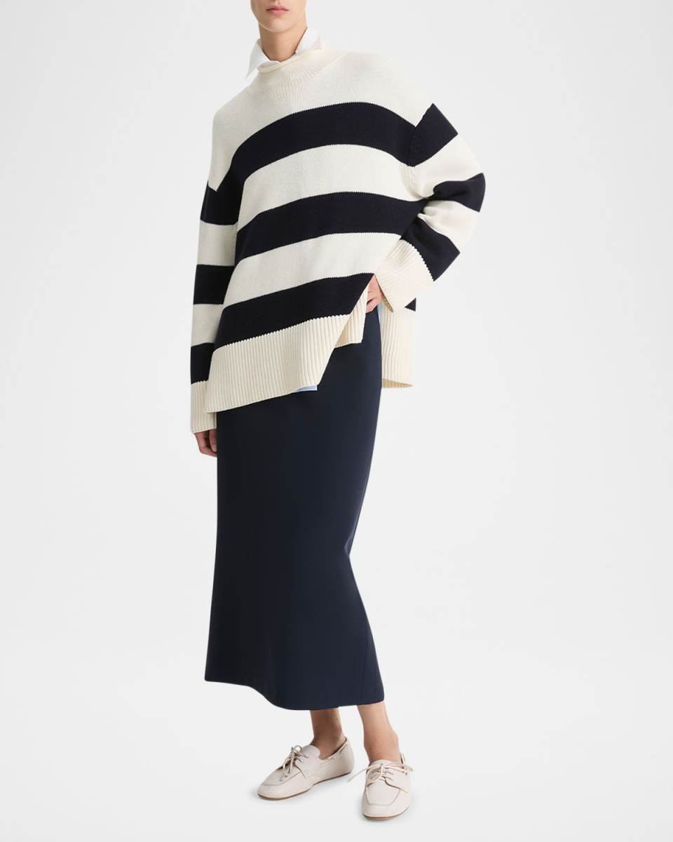 Oversized Stripe Roll-Neck Sweater